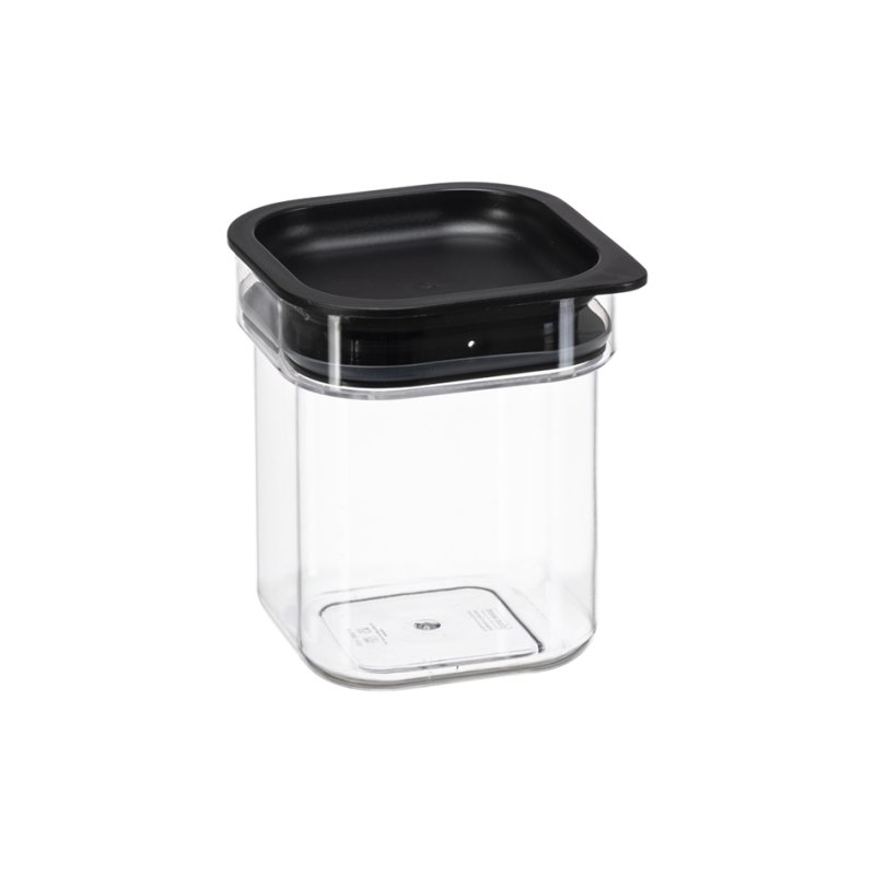 plast team bac d'alimentation sec Hamburg, carré, 1,7 litre, transparent/noir
